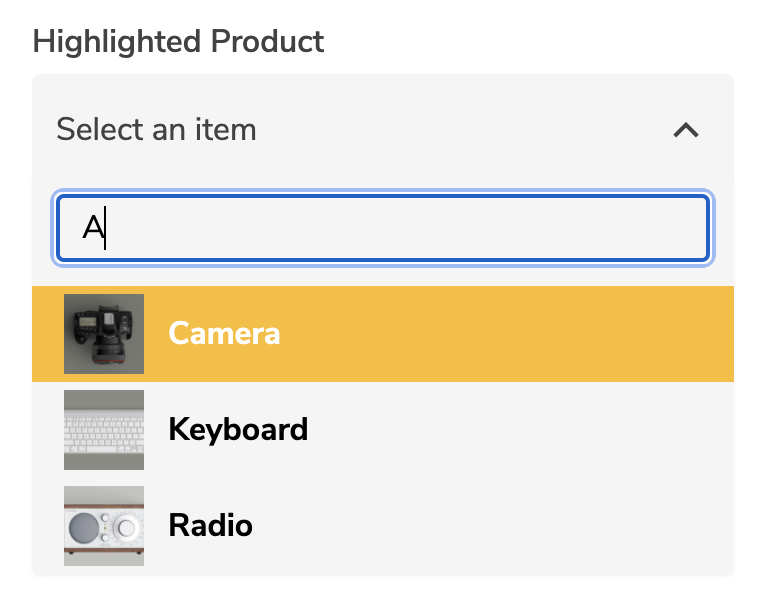 An editor selecting a product